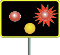 Red flashing signs