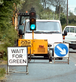 Temporary traffic lights