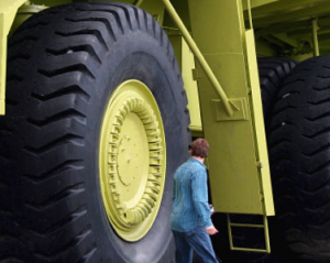 Giant truck tyre