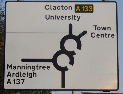 Roundbout direction sign