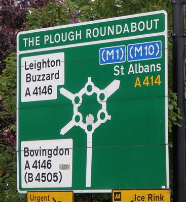 Roundbout direction sign