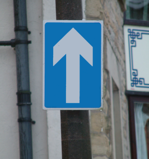 One way street sign