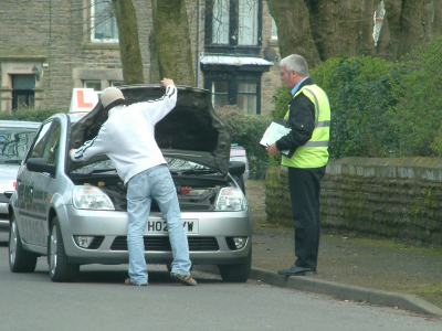 Checking the engine compartment